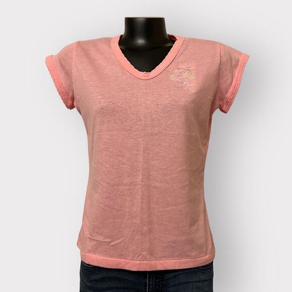 Elizabeth Adams Sport NEW VINTAGE Single Stitch Tee sz M Pastel Embroidery Shirt - Picture 3 of 10